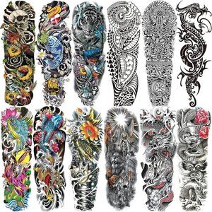 12 Pieces Temporary Tattoo, Tiny Waterproof‎ Temporary Tattoos Realistic